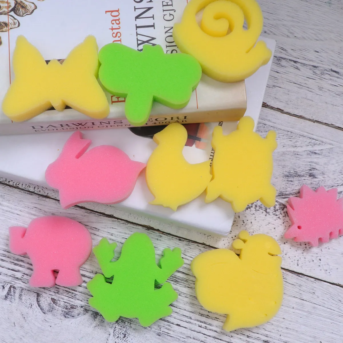 34Pcs Children Painting Stamps Sponge Seal Set 24 Patterns 10 Digits Easy Clean Warm Water Wash Creative Toddler Art Activity