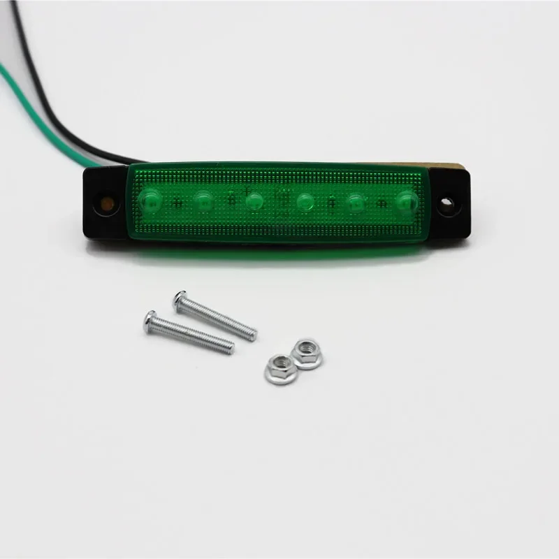 2pcs/4pcs 12V/24V Green Car External Light 6 SMD LED Truck Lorry Side Marker Indicator Trailer Light Rear Warning Side Lamp