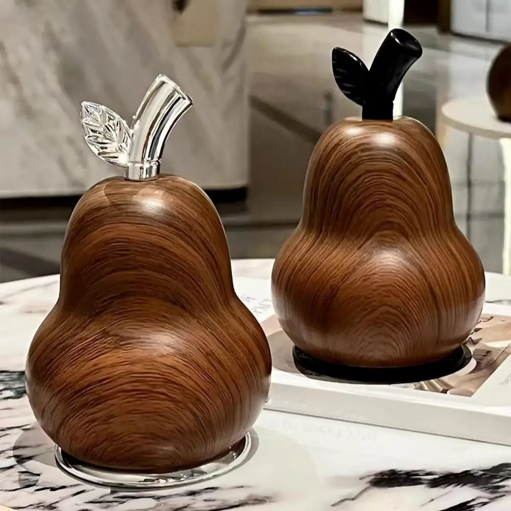 

Wood Grain Pear Toothpick Dispenser Dental Floss Toothpick Holder Home Office Restaurant Desktop Toothpick Organizer Container
