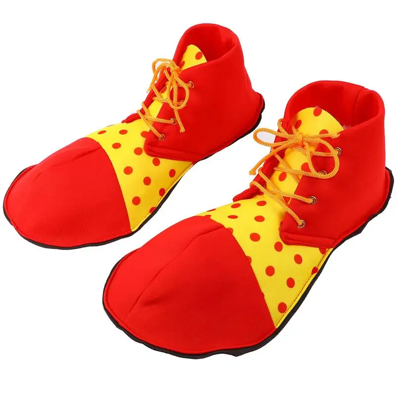 1 paio di sandali per ragazzi di Halloween scarpe grandi scarpe da Clown cappello gigante da Clown Prop