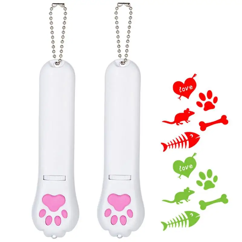 Cat Toys for Indoor Cats USB Rechargeable Cat Teaser Toy with 5 Adjustable Patterns Multi-pattern Projection Mini Flashlight for