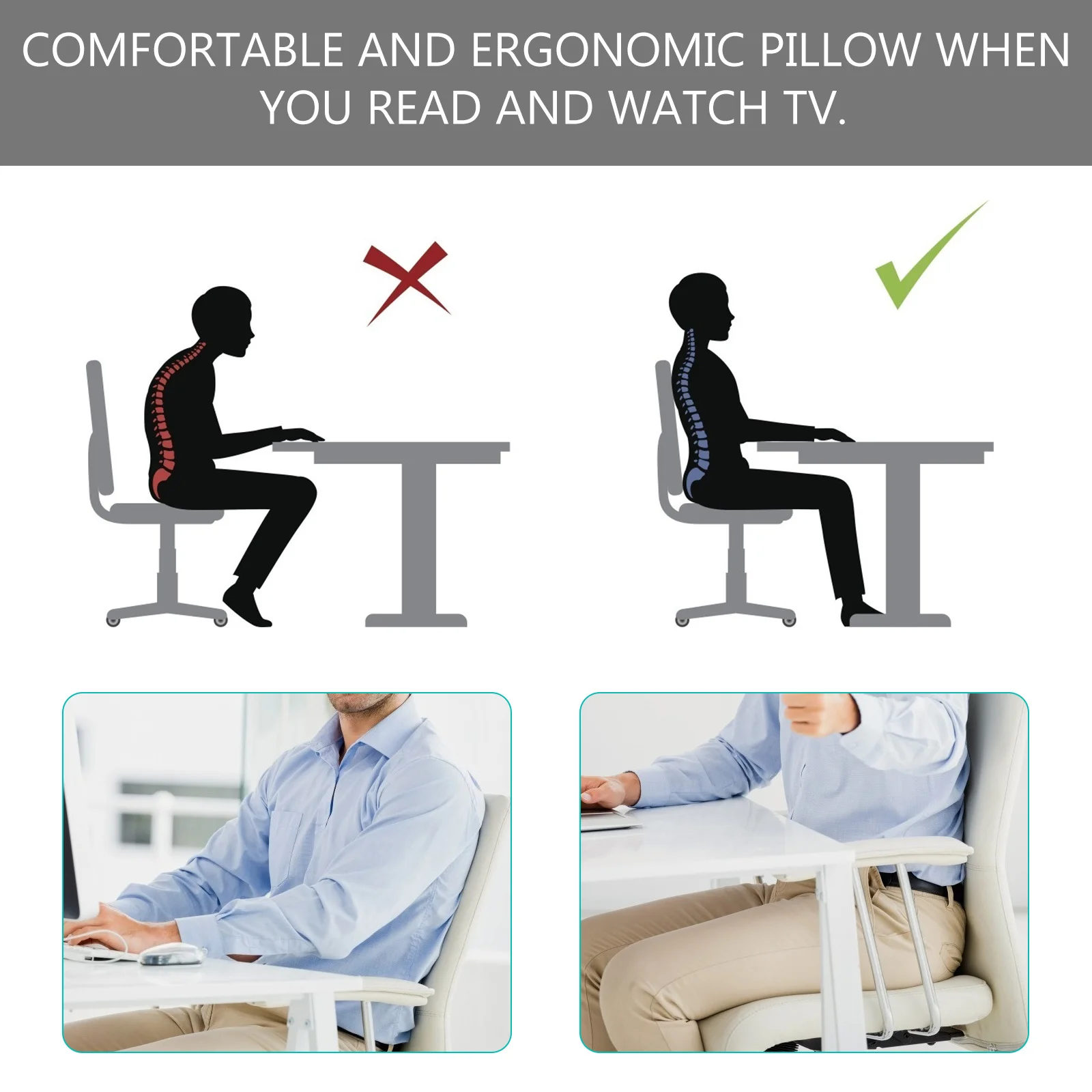 

1Pcs Office Lumbar Support Back Cushion Comfortable Waist Pillow Memory Pressure Relief Breathable Seat Cushion