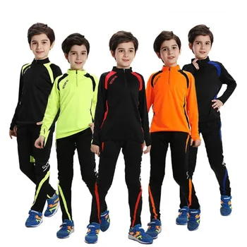 Boy Girl Autumn Running Sweatshirt + Sweatpants Children Kid Basketball Football Thermal Sets Sport Suit Tracksuit Jersey Kit 09