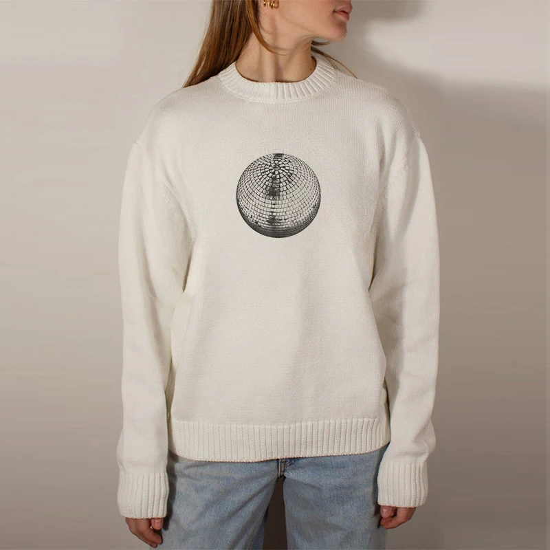 원형 패턴 프린트 새로운 스타일 트렌드, 하라주쿠 단색 캐주얼 루즈 커플, 같은 하이 스트리트 통근 맨투맨