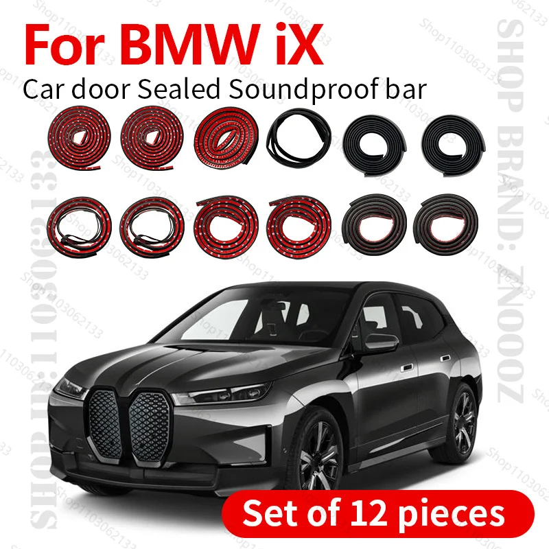 

Для BMW iX 2021-2025 гг. Уплотнительная лента для двери автомобиля, резиновая двухслойная уплотнительная лента, звукоизоляционная лента, пылезащитная уплотнительная лента, набор из 12 шт.