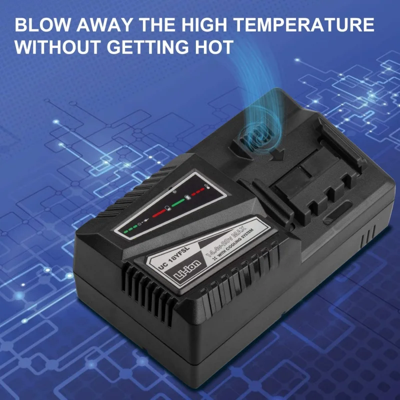 UC18YFSL Lithium Battery Charger for Hitachi 14.4V- 18V Li-ion Battery BSL1815 BSL1820 BSL1825 BSL1840 Fast Charging