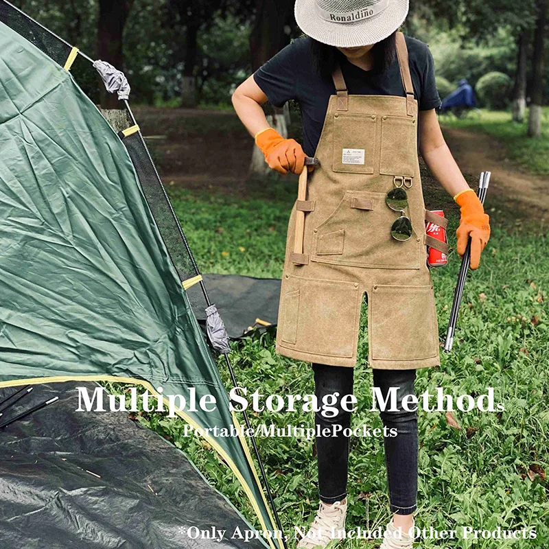 

Outdoor Multifunctional Apron with Pocket Hairdresser Woodworking Overalls Repair Machinist Tools Waterproof Long Apron Origina