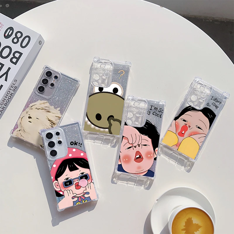 Ragazza divertente e carina per Samsung S25 Ultra S24 Plus S23 Galaxy S22 Plu s S21 U ltra 20 FE Nota 10 20 Custodia per telefono in TPU sfumato