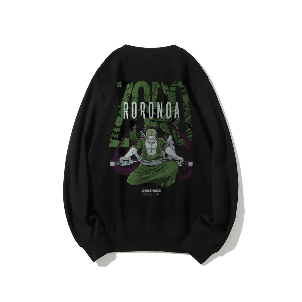 원피스 남성용 스웨트 셔츠 로로노아 조로 일본 애니메이션 후드티 봄과 가을 소년 아동용 긴팔 부모-자식 의상