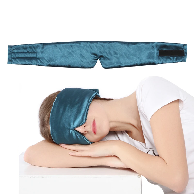 3D Satin Fabric Cover Soft Eyeshade Home Sleeping Eye Mask Office Eyepatch Bandage Relieve Fatigue Sleep Travel Blindfold