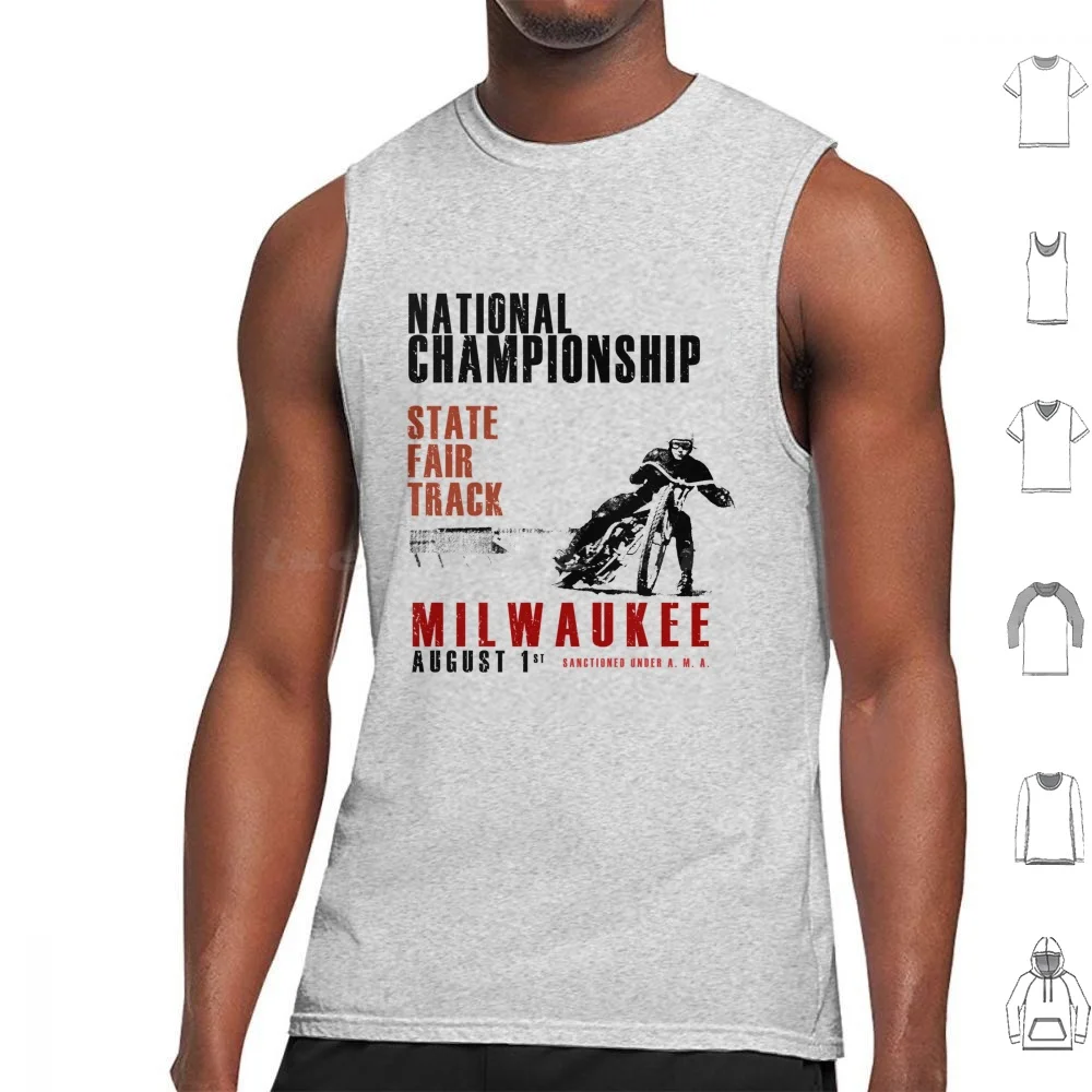 National Tank Tops Print Cotton Transport Transportation Motorcycle Vintage Motorcycle Classic Motorcycle Racing Speedway