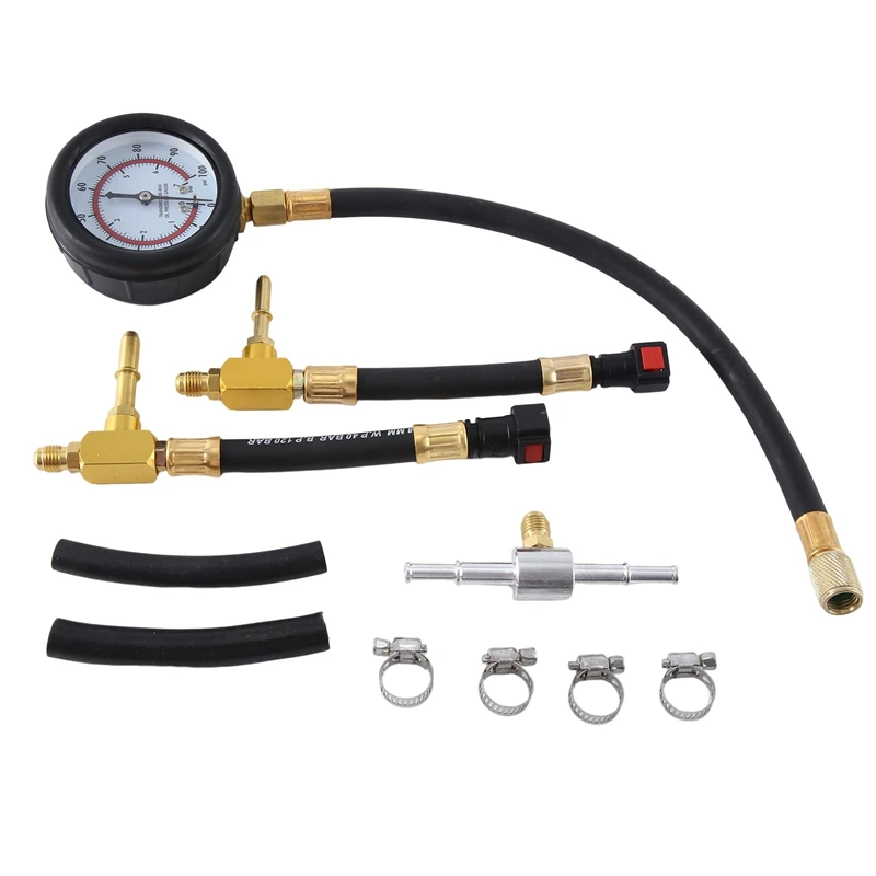 Fuel Pressure Gauge Fuel Injection Oil Pressure Gauge Gasoline Pressure Detection Gauge Universal Auto Repair Detector