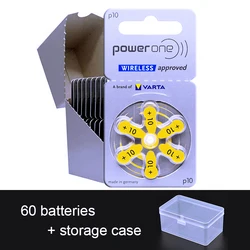 60x Powerone Hearing Aid Batteries 10 a10 10a P10 PR70 Germany 1.45V Zinc Air Cell Button Battery for CIC In Ear Hearing Aids