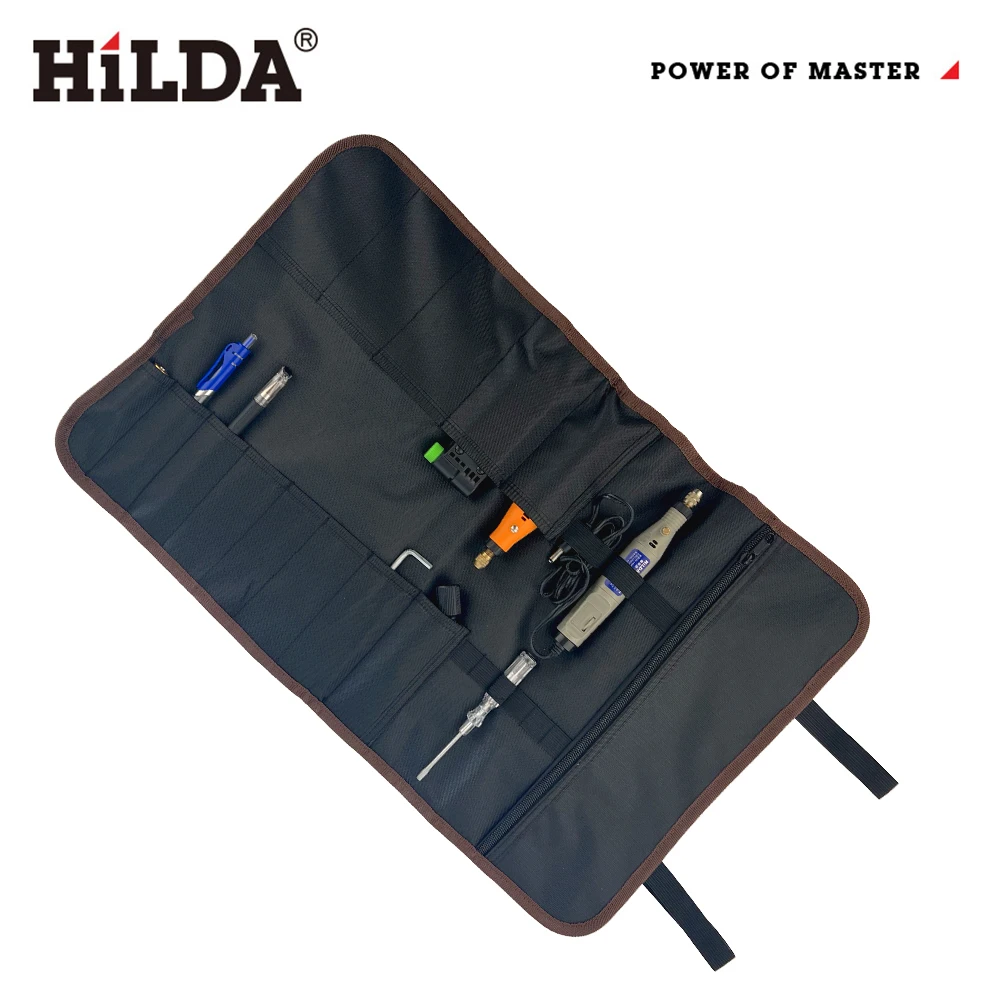 HILDA 1pc 3-color Optional Roll Type Storage Bag Electrician Repair Bag Thickened Wear-resistant Canvas Tools Bag