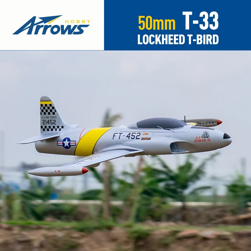 

Blue Arrow 50mm Ducted Jet T-33 Fighter Entry-Level Hand Thrown Aircraft Fixed Wing Electric Remote Control RC Plane Model Toy