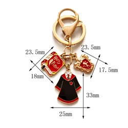 Kawaii Harries School of Magic Gryffindor Hogwarts College Logo Badge Potters School Uniform Backpack Keychain Pendant Gift