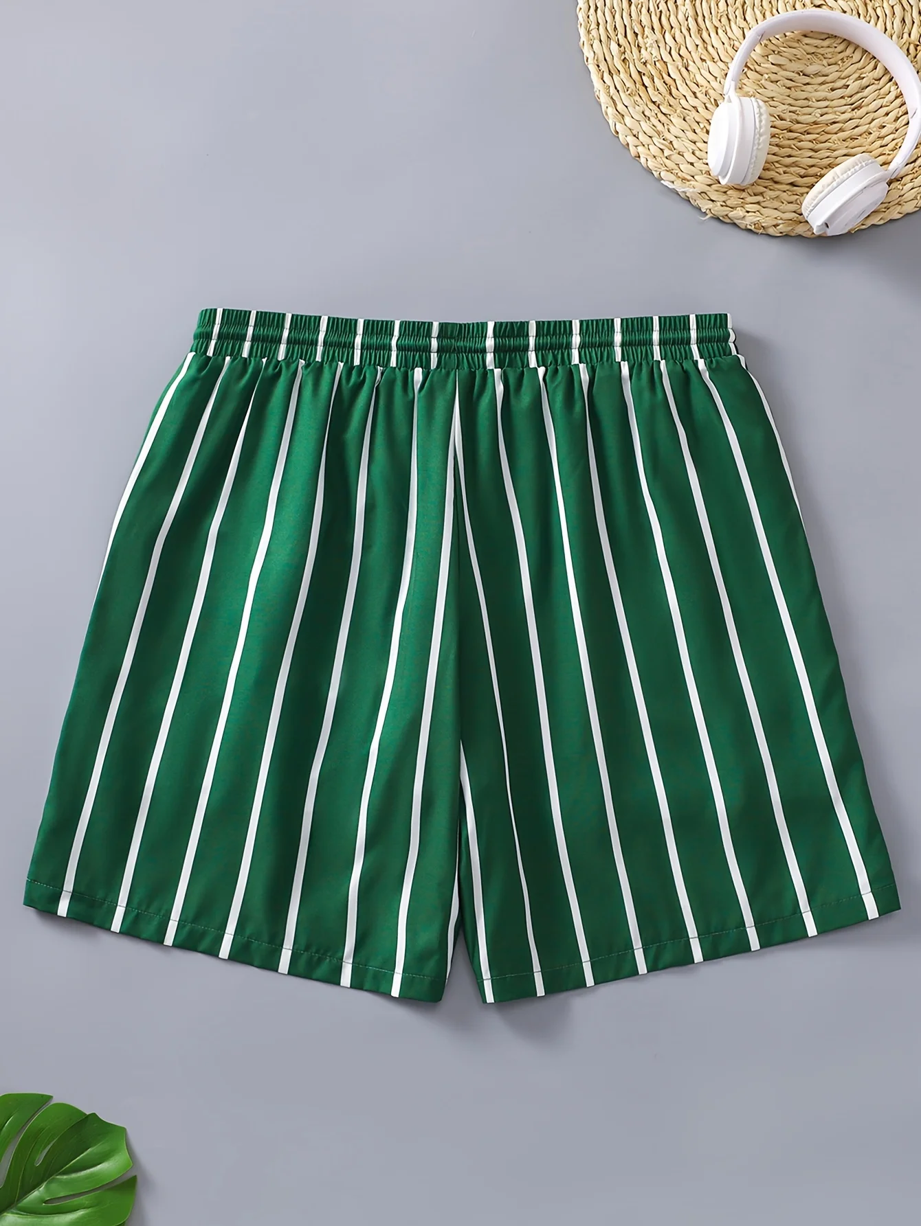 Fashion Casual Summer Beach Shorts Quick Drying Striped Print Pattern Men's and Women's American Loose Street Style Shorts Moto