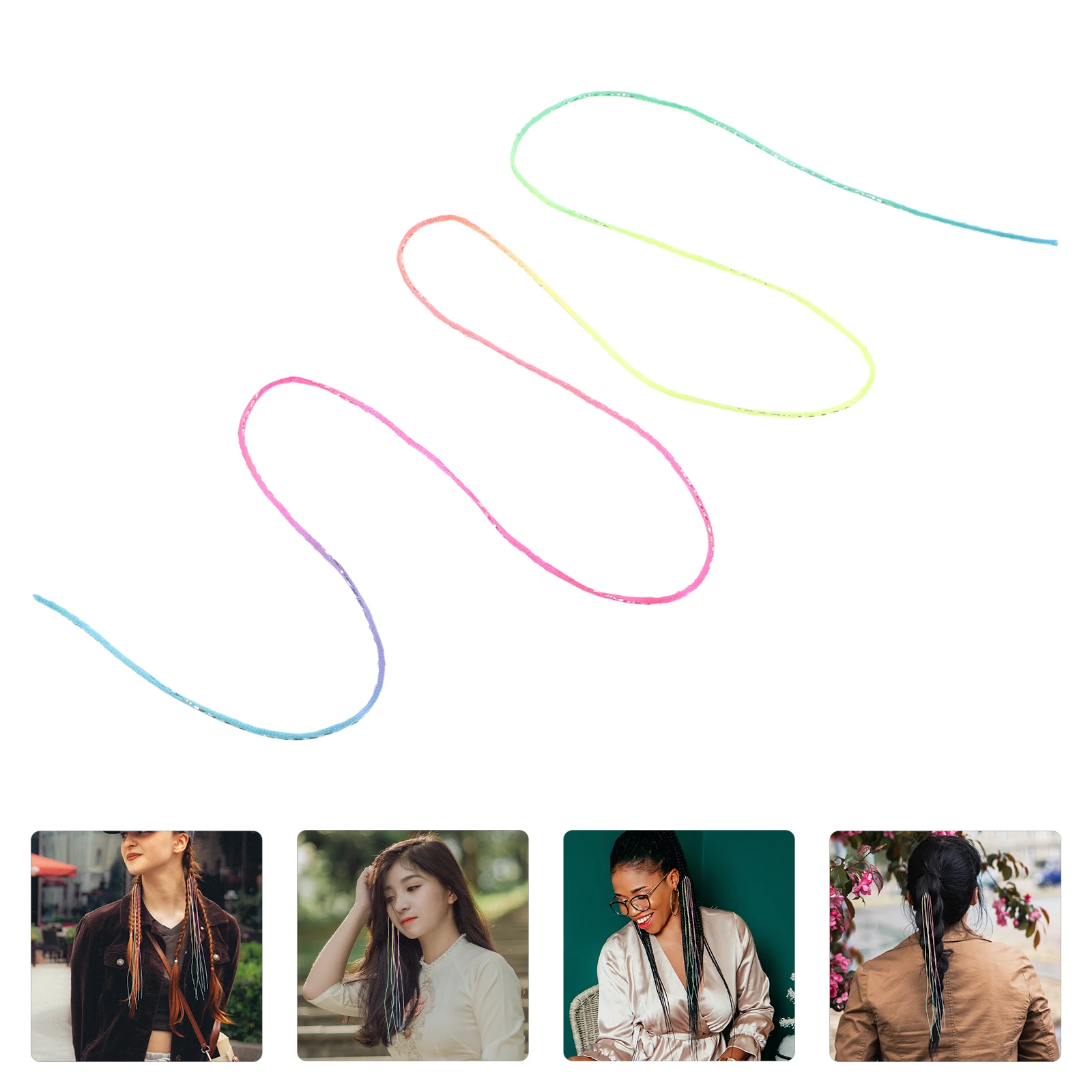 

120pcs Braid Ribbon Assorted Gradient Colorful Hair Wraps Braiding Rope Band Set For Ponytail Women Girls Diy Styling
