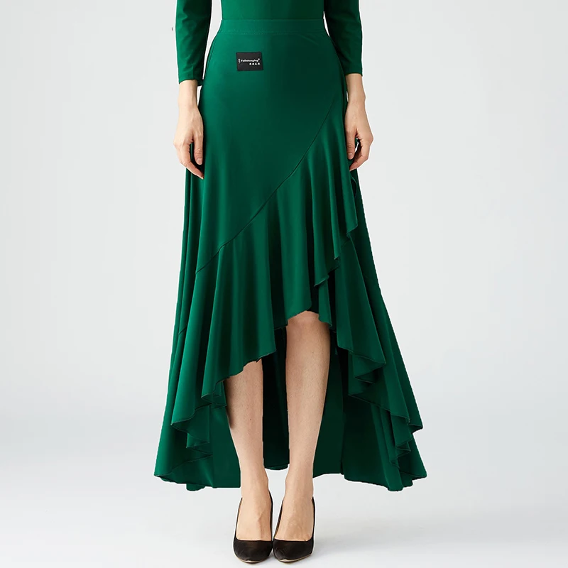 2025 Waltz Dance Modern Ballroom Dance Skirts Women Irregular Skirts Ladies Standard Competition Ballroom Practice Wear DN21023