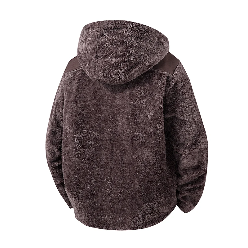 الرجال جديد هوديي بلوزات الشتاء لامب الكشمير سميكة الدافئة بلوزات عادية مقنع سترة موضة منفذها سستة معاطف دافئة