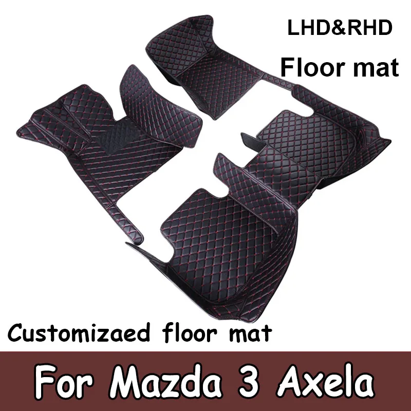 

Car Floor Mats For Mazda 3 Axela 2014-2019 Kit set Waterproof Carpet Luxury Leather Mat Full Set Car Accessories