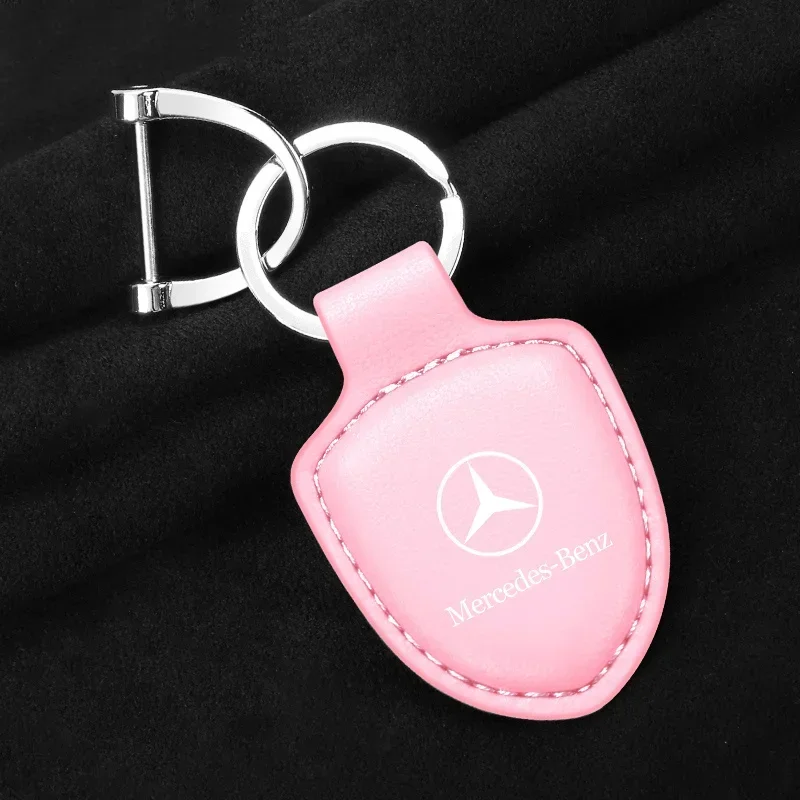 Leather Car Key Keychain Anti-lost for Mercedes Benz A C E S Class Series GLK CLA GLA GLC GLE CLS SLK AMG Series Accessories