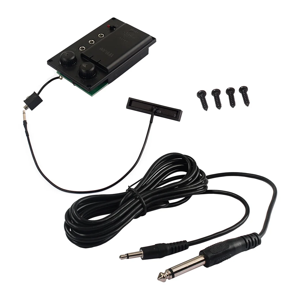 1Set الكمان المعادل Preamp لاقط صامت DIY الكهربائية الكمان بيزو التعادل كابل إخراج المرحلة المحمولة