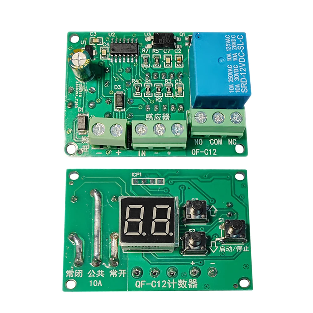 0.36inch 2-Digit Counter Module 5V 12V 24V Timer Relay Programmable Delay Relay Module Cycle Timer With LED Display Relay Output