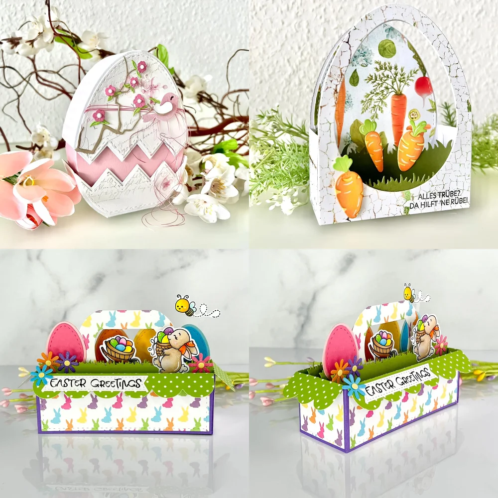 New 2024 3D Easter Box Metal Cutting Dies for DIY Scrapbooking Album Paper Cards Decorative Crafts Embossing Die Cuts