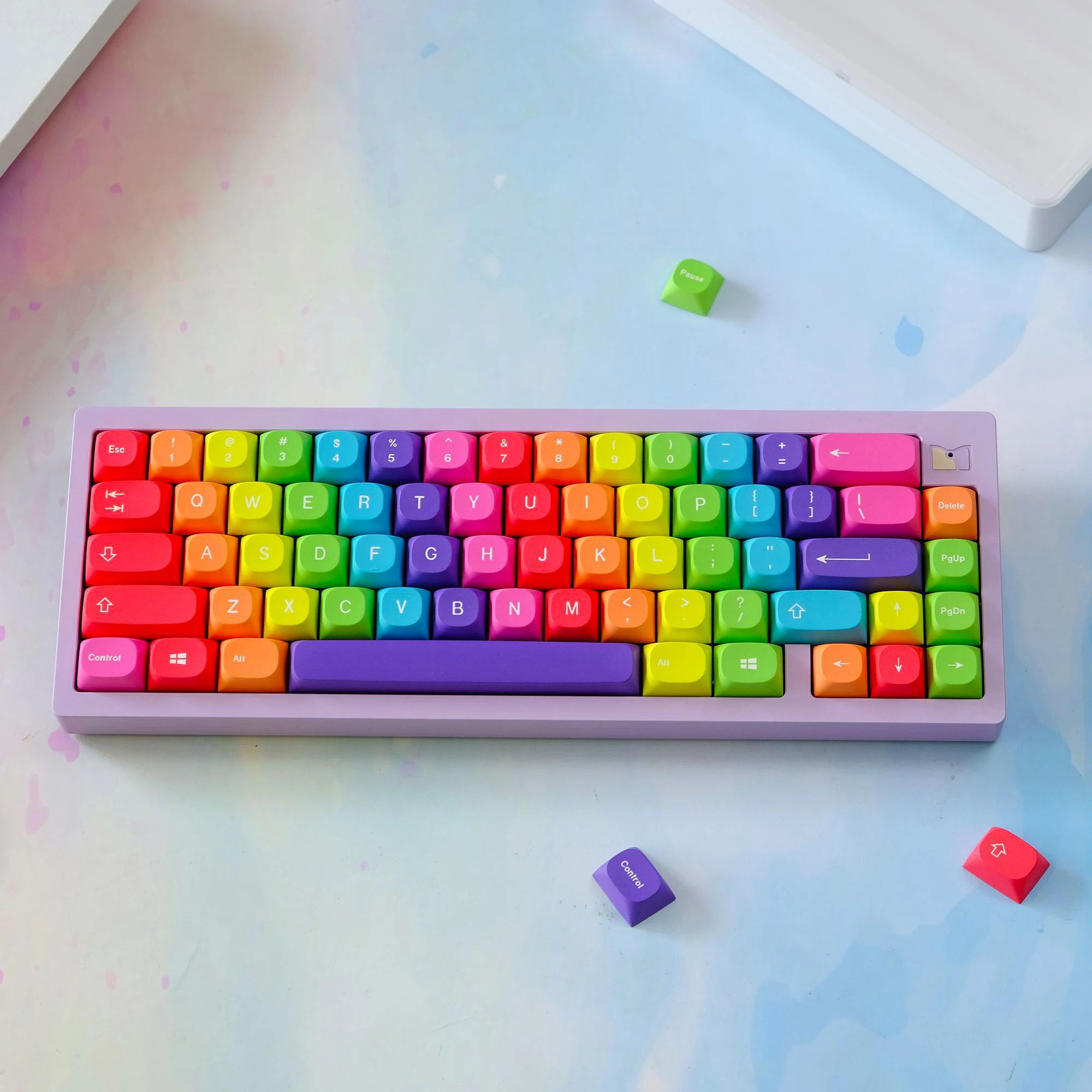

130 Keys MA Profile 5 Sides Dye Sublimation Keycaps Rainbow PBT Keyboard Keycaps for MX Switches Gamer Mechanical Keyboard