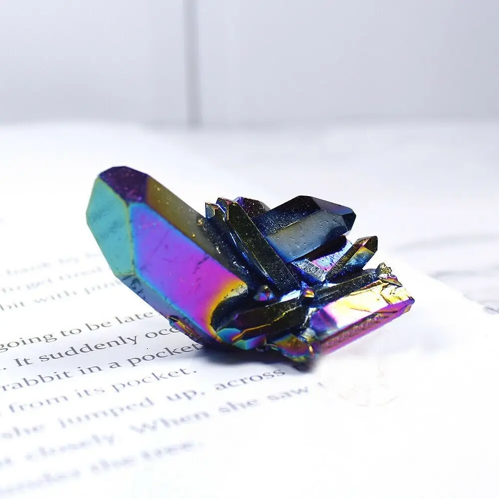 Healing Crystals Home Decoration Rough Grinding Rainbow Titanium Reiki Stone Stone Ornaments Specimen Mineral Crystal Cluster