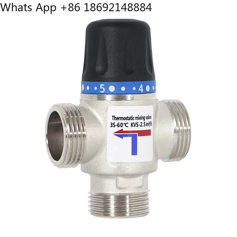 Brass Nickel-Plated Thermostatic Valve for Hot and Cold Water Mixing Floor Heating Mixing Valve Made of CW617N Material
