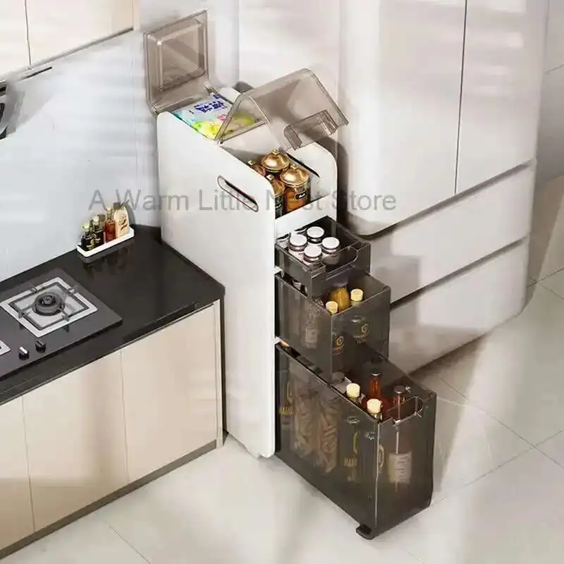 

Nordic Simple Storage Racks Household Drawer-type Bathroom Cabinet Floor-standing Multi-layer Kitchen Narrow Gap Storage Cabinet