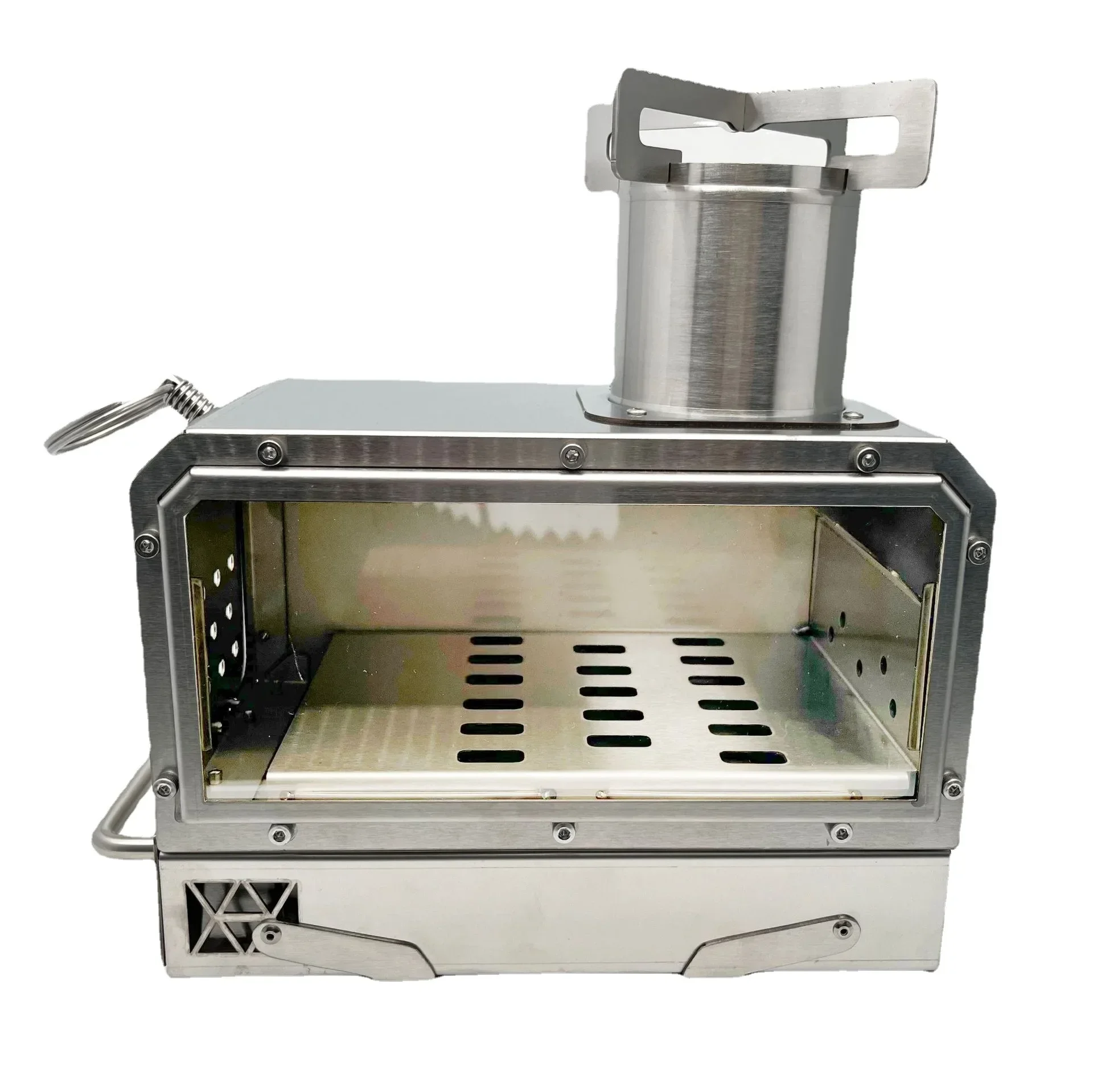 Manufacturer Cross-border camping Outdoor stainless steel desktop with oven Glass viewing stove Heating stove Wood stove