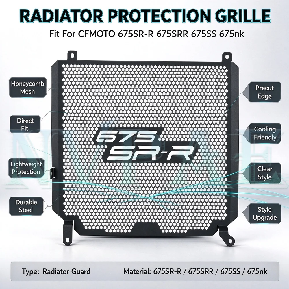For CFMOTO 675SR-R 675SRR 675SS 675nk Motorcycle Accessories Radiator Grille Guard Cover Protector Radiator Guard