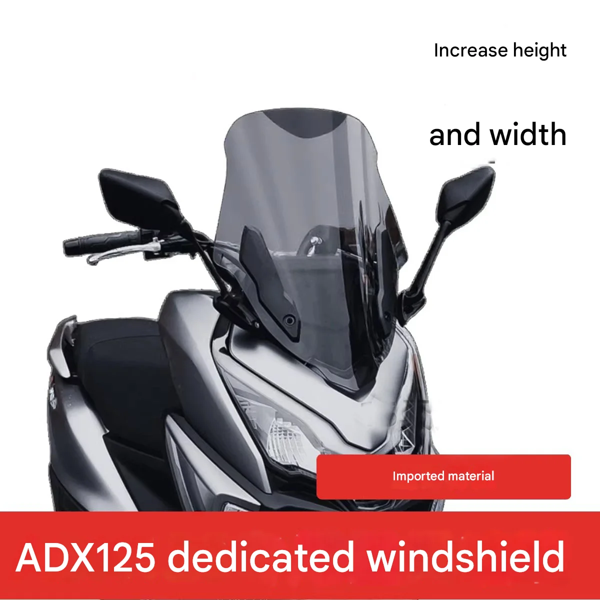 For HAOJUE ADX125 Install the accessory windshield rearview mirror and move it forward; then remove the front windshield panel.