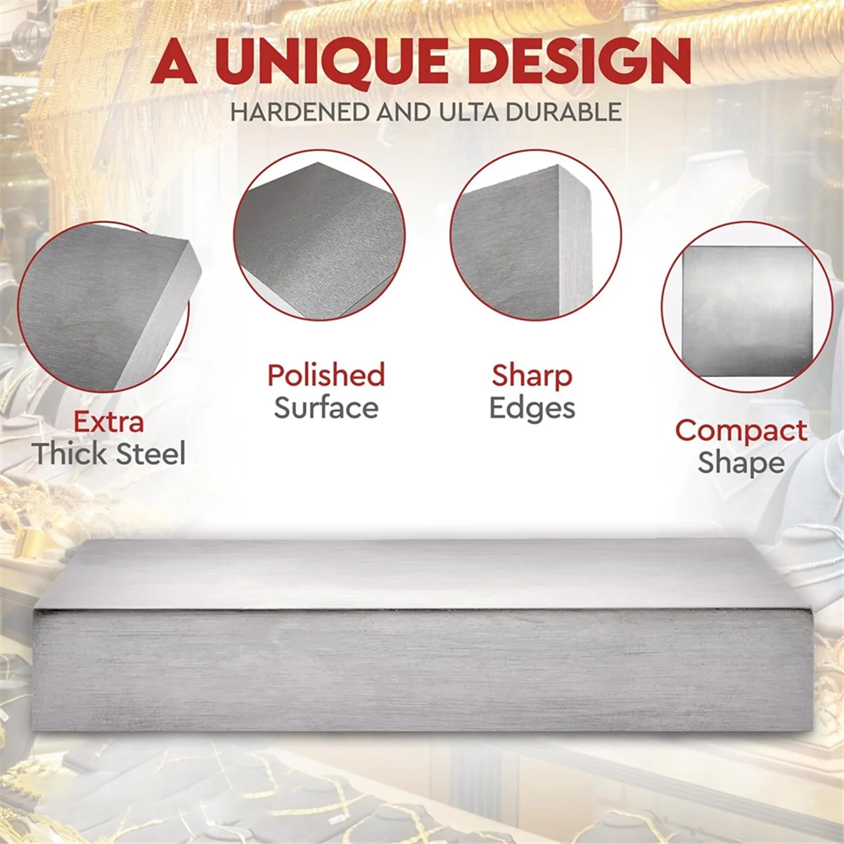 ABQR كتلة مقاعد البدلاء الفولاذية أدوات المجوهرات المسطحة - كتلة مقعد معدنية صلبة معالجة حرارية لصنع المجوهرات B