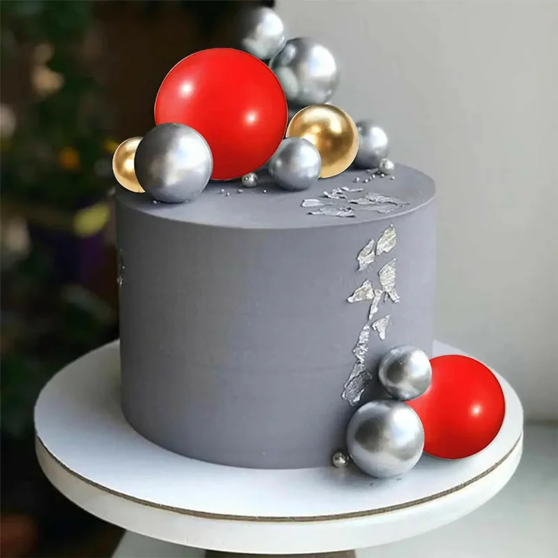 10 قطعة الكرة الملونة كعكة عيد ميلاد سعيد توبر 3 سنتيمتر متجمد كرات الاطفال حفلة عيد الميلاد هدية كعكة توبر الزفاف الحلوى الديكور #3