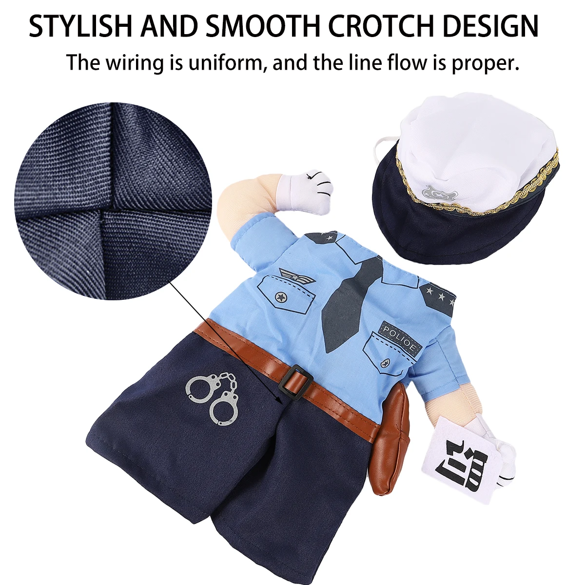 

Cat Clothing Kitten Costume Small Funky Pets Halloween Cats Clothes Police Design Premium Material Practical Use Daily Wear