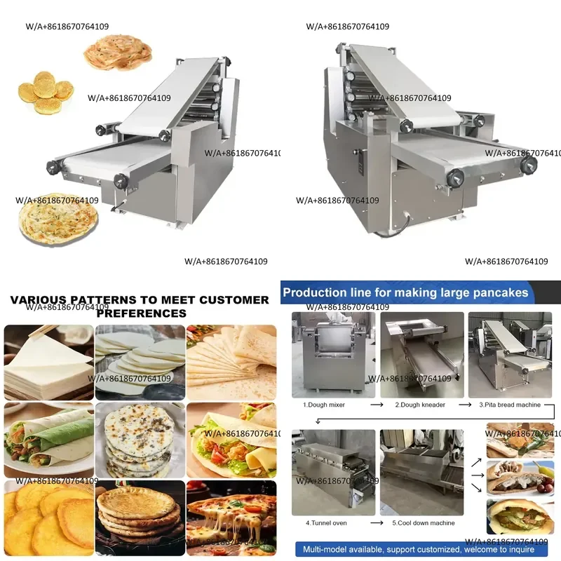 110V/220V High Productivity Automatic Forming Engine-Powered Food Grade Stainless Steel Pita Bread Mini Egyptian Roti Maker