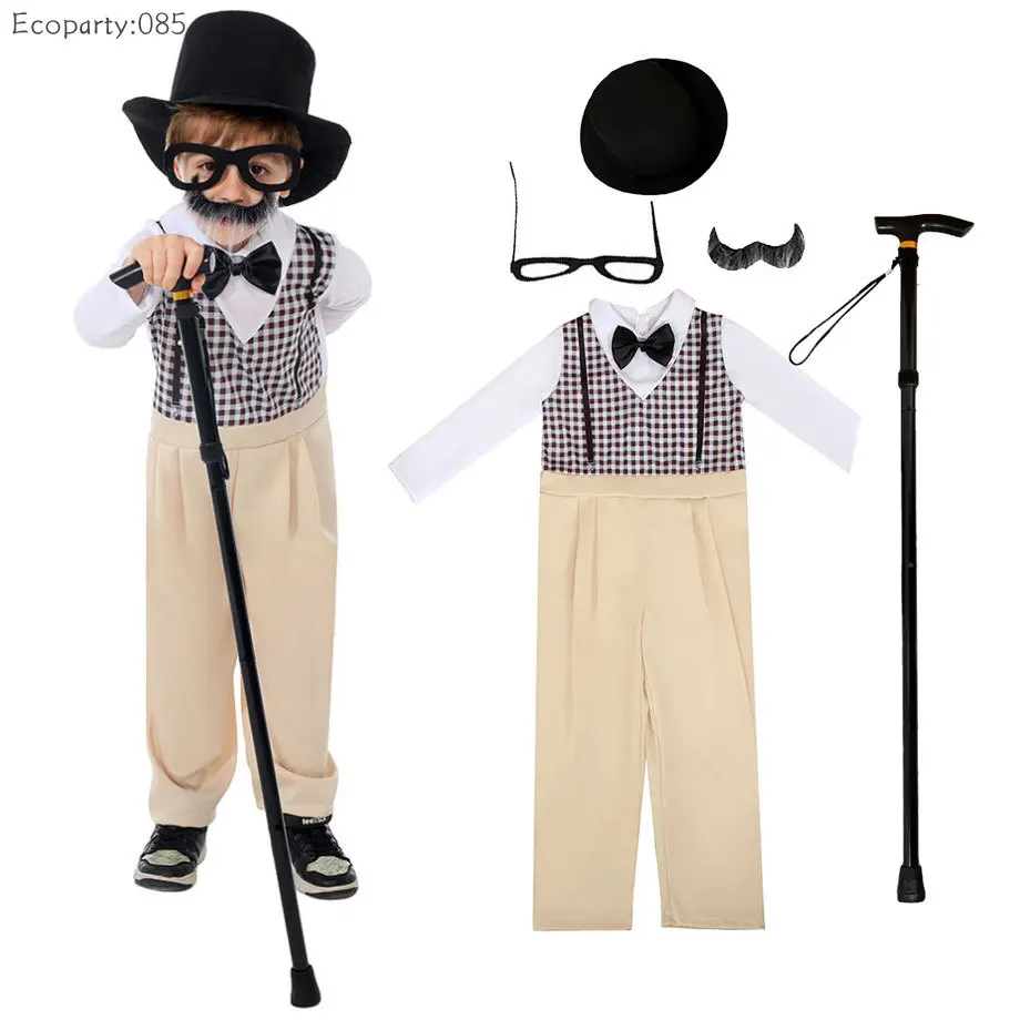 

Костюм школьного костюма для мальчиков, 100-дневный школьный костюм, костюм джентльмена, дедушки, старика, нарядное платье для косплея, наряды