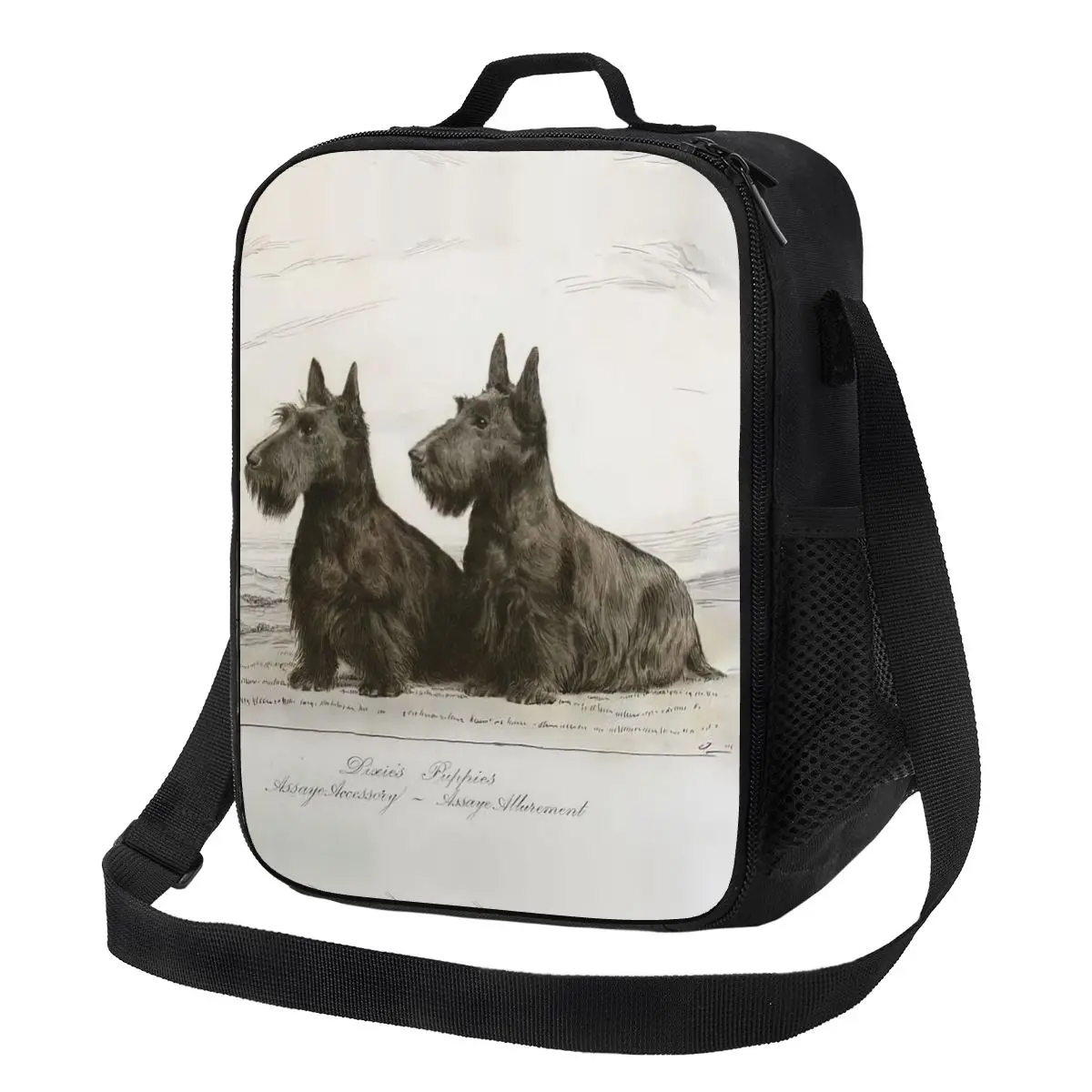 Vintage Scottish Terrier Dog Insulated Lunch Bag for Outdoor Picnic Scottie Pet Lover Waterproof Thermal Cooler Lunch Box