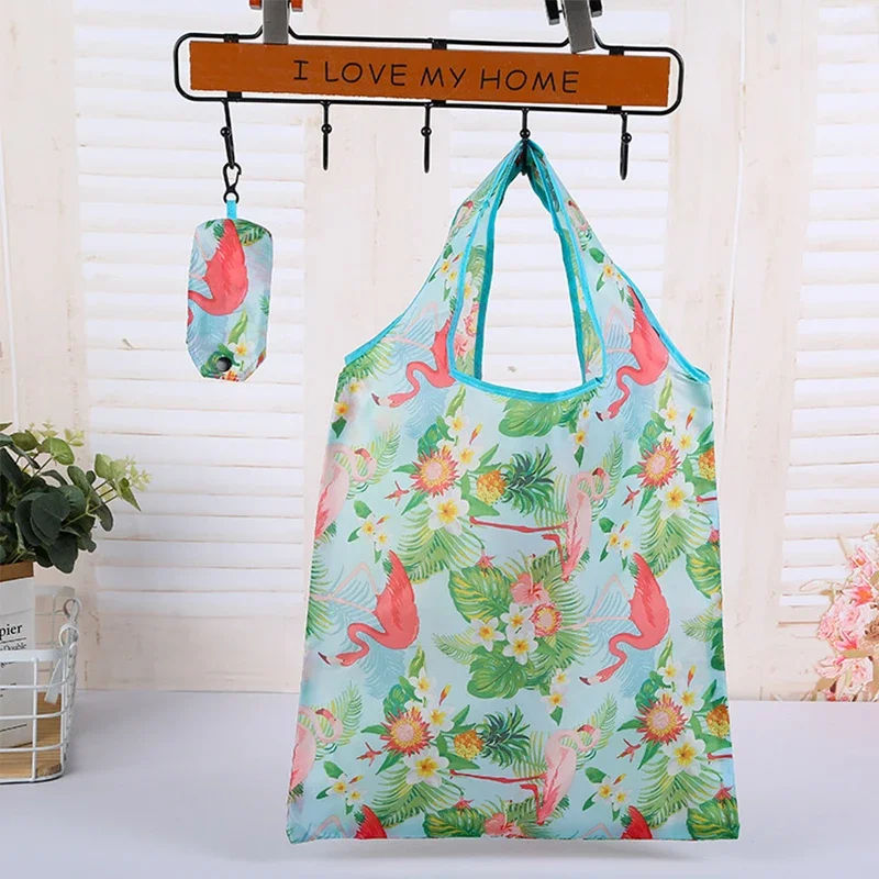 Fashion Floral Animal Plant Patterns Reusable Shopping Bags Foldable Shopping Bag Travel Portable Shoulder Bags Storage Hand Bag