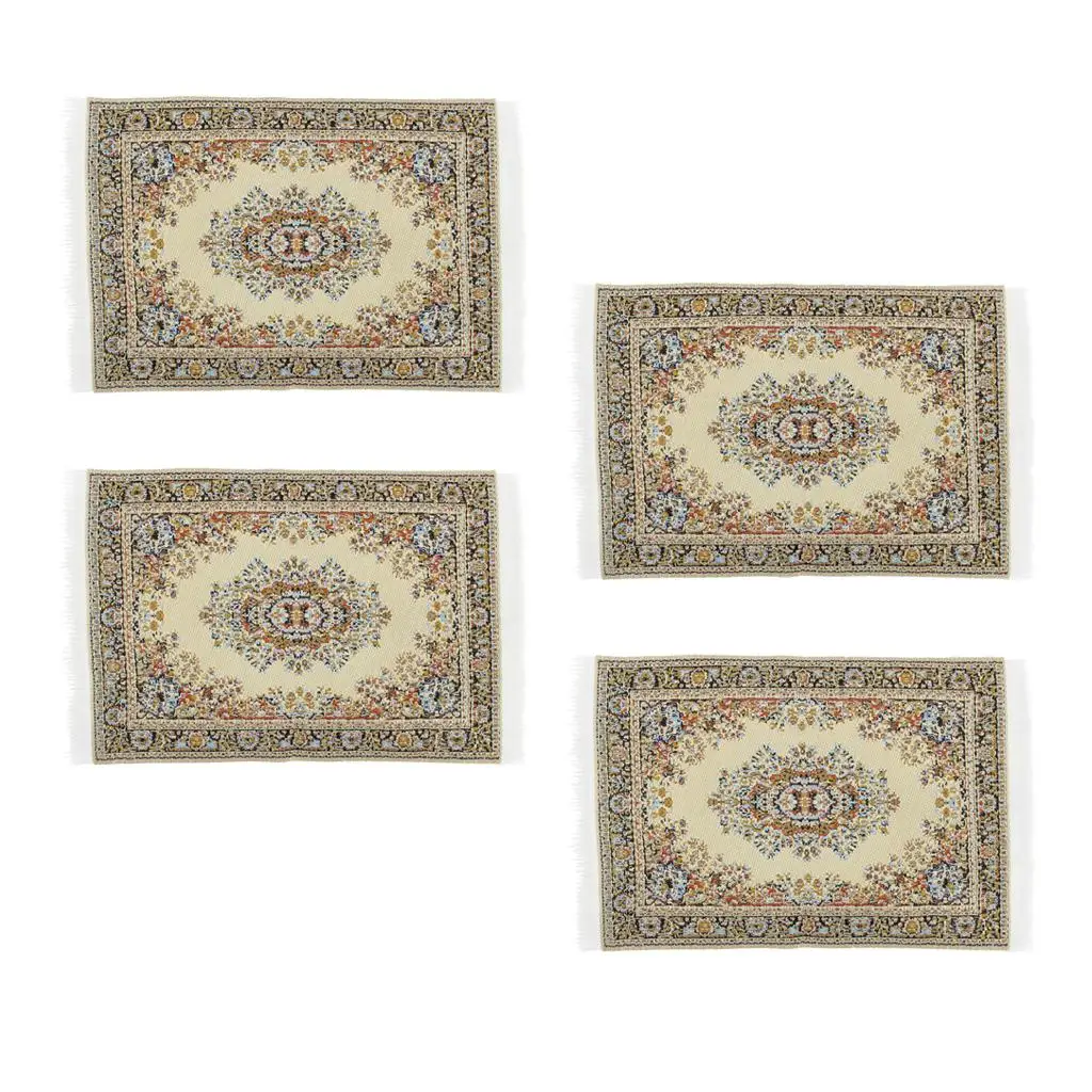 Set of 4 1/12 Covering Rug Dolls House Furniture Decoration