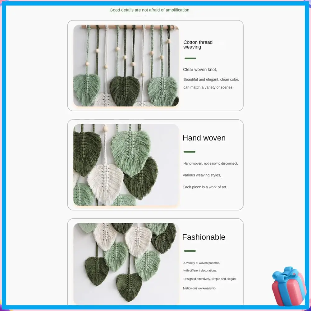 

Discount Macrame Wall Hanging Leaves, Boho Macrame Wall Decor, Wall Hanging Handmade Woven Leaves Tassels Tapestry, A Easy To Us