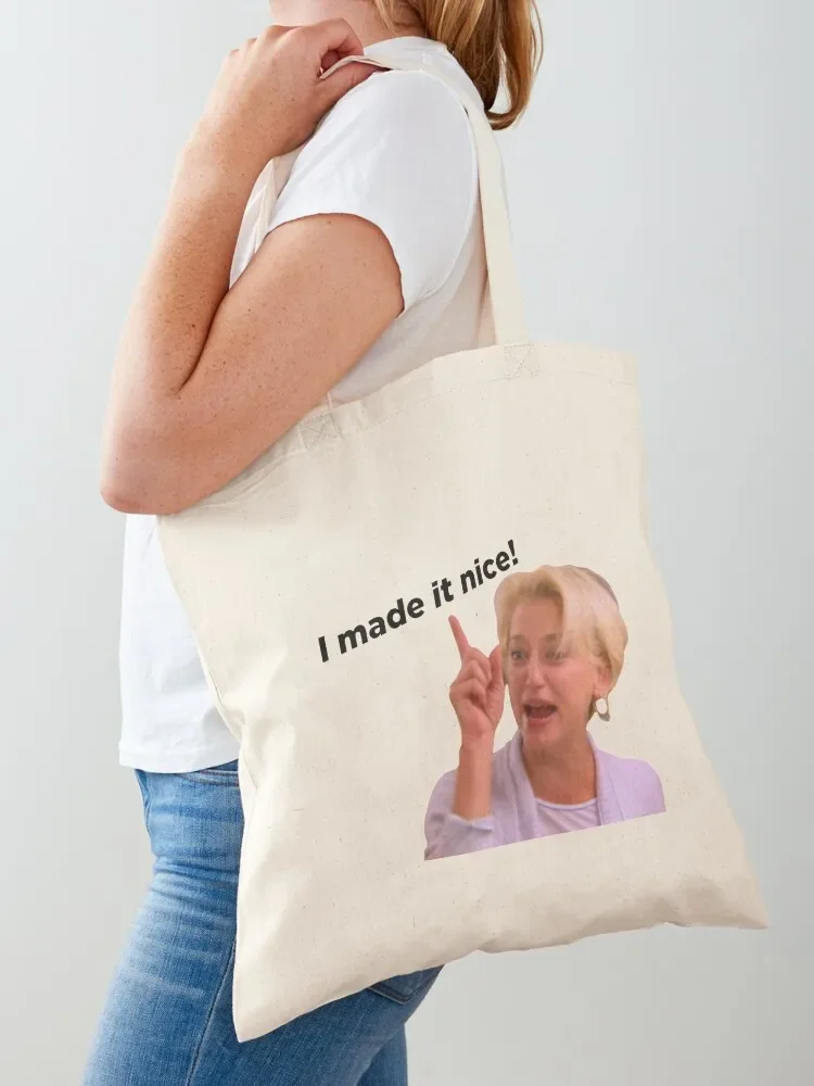 

I made it nice! Dorinda Medley Tote Bag custom fabric bag Women's bags reusable grocery bags canvas shopping bag