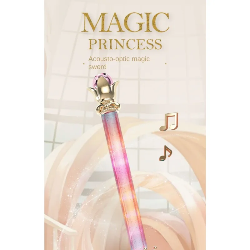 Children's fairy magic wand toy Light up laser sword Pink maiden heart gift cute Action Figures