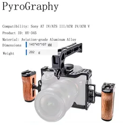 PyroGraphy A7IV/A7SIII/A7RIV/A7RV Cage Kit Handheld Shooting Kit with Full Cage Top&Side Handle for Sony A7IV/A7SIII/A7RIV/A7RV