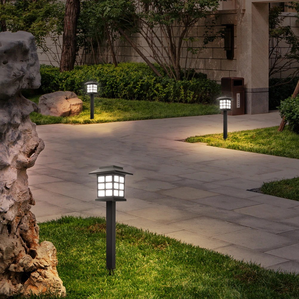 

5pcs Small Palace Lantern Solar Stake Lights House Shaped Landscape Lamp Outdoor Garden Decor Led Lawn Light for Yard Pathway