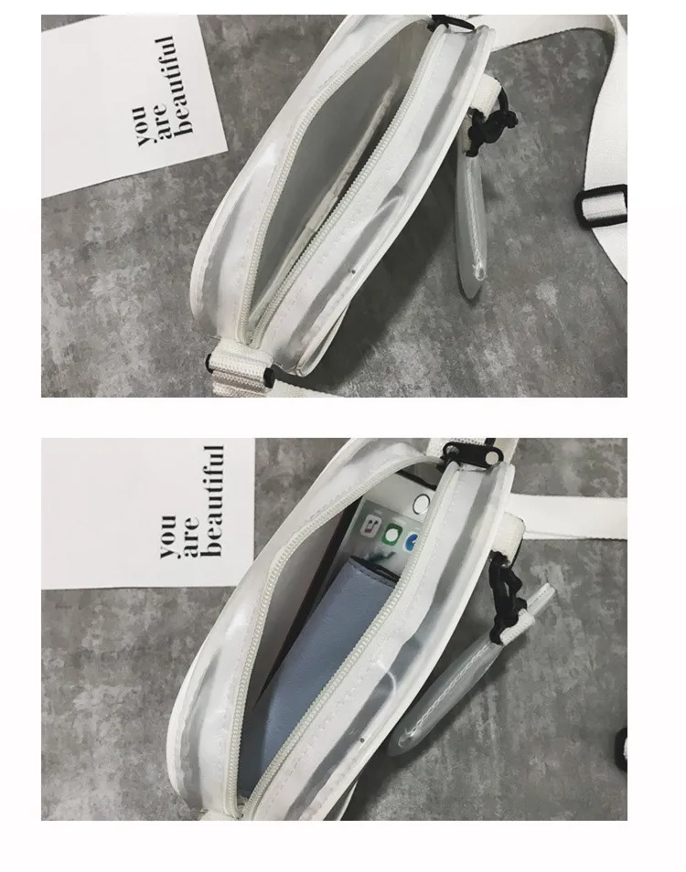 Casual PVC Transparent Tasche Frauen Umhängetaschen Gelee Kleine Telefon Taschen Schulter Tasche Handtasche Karte Halter Transparent Damen Geldbörse – Detail 4